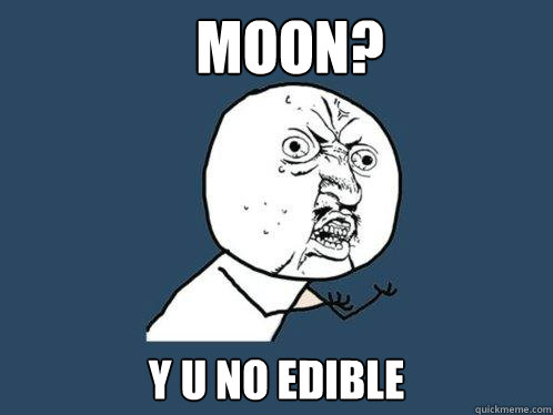 MOON? y u no edible  Y U No