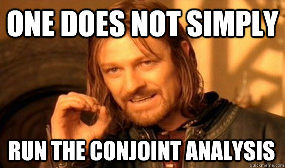 ONE DOES NOT SIMPLY RUN THE CONJOINT ANALYSIS - ONE DOES NOT SIMPLY RUN THE CONJOINT ANALYSIS  Misc