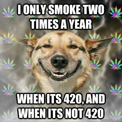 I only smoke two times a year When its 420, and when its not 420  Stoner Dog