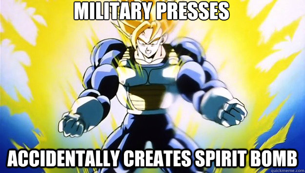 Military presses Accidentally creates spirit bomb  