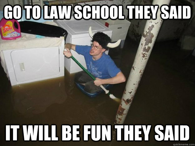 go to law school they said it will be fun they said  Laundry Room Viking