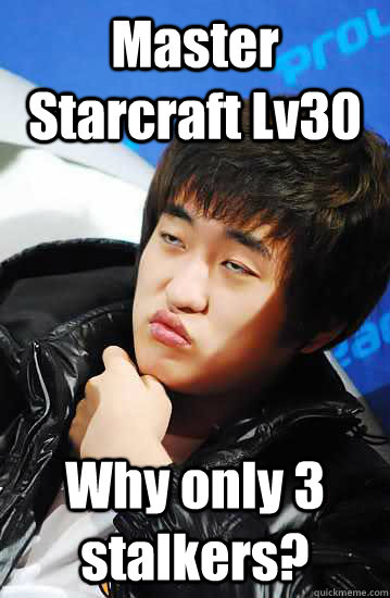 Master Starcraft Lv30 Why only 3 stalkers? - Master Starcraft Lv30 Why only 3 stalkers?  Unimpressed Flash