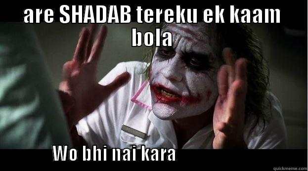 ARE SHADAB TEREKU EK KAAM BOLA                                                                                           WO BHI NAI KARA                                      Joker Mind Loss