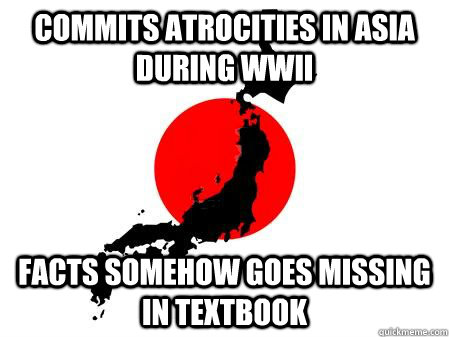 Commits atrocities in Asia during WWII facts somehow goes missing in textbook  