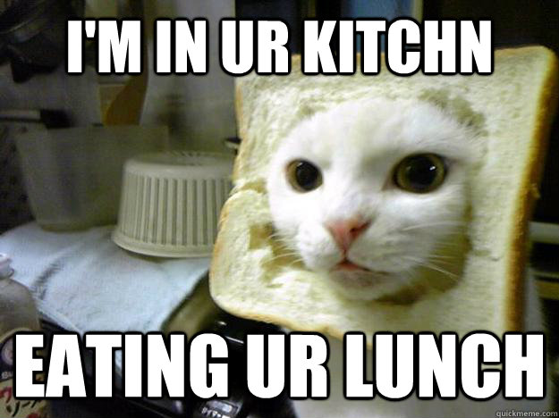 i'm in ur kitchn eating ur lunch  