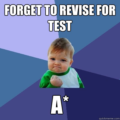 Forget to Revise for Test A*  Success Kid