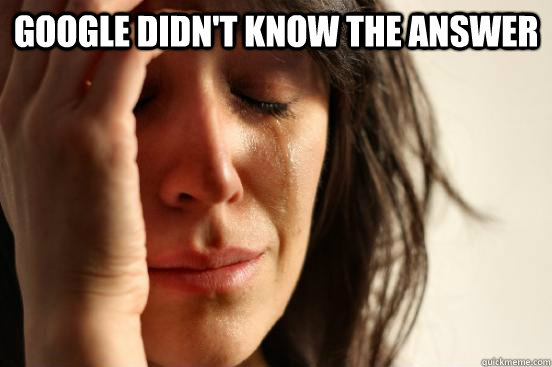Google didn't know the answer   First World Problems