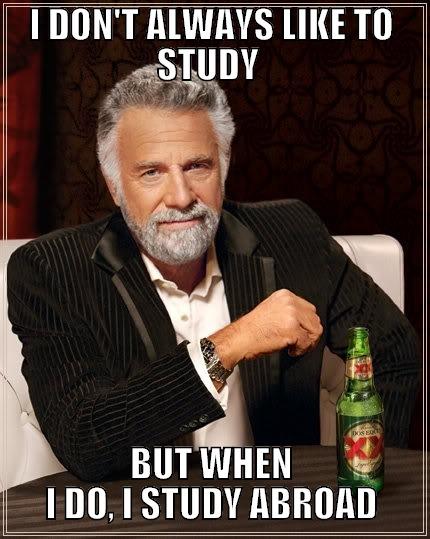 I DON'T ALWAYS LIKE TO STUDY  BUT WHEN I DO, I STUDY ABROAD The Most Interesting Man In The World