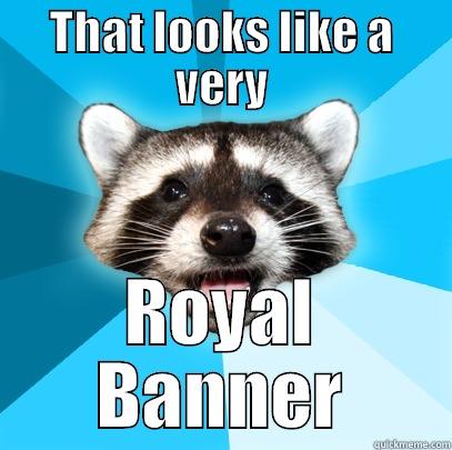 THAT LOOKS LIKE A VERY ROYAL BANNER Lame Pun Coon