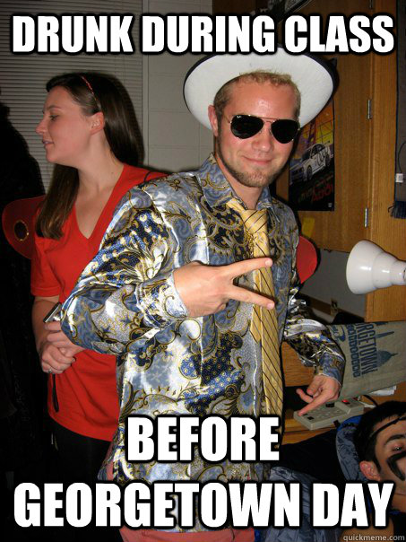 drunk during class before georgetown day  Georgetown Hipster Male