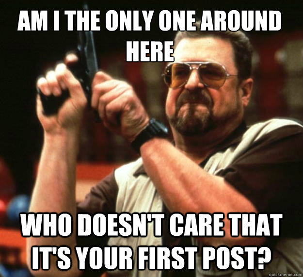Am I the only one around here Who doesn't care that it's your first post?  Walter