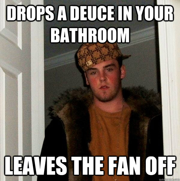 drops a deuce in your bathroom leaves the fan off  Scumbag Steve