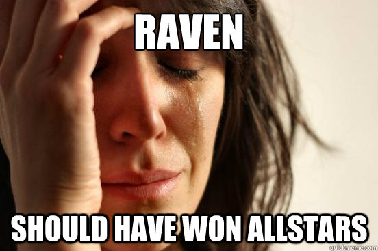 Raven should have won allstars  First World Problems