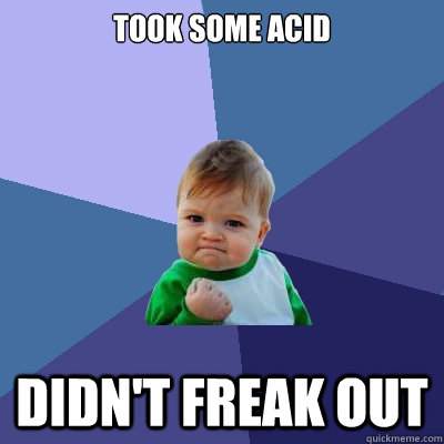 Took some acid Didn't freak out  Success Kid