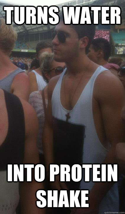 Turns Water Into protein shake  
