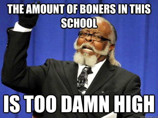 The amount of boners in this school is too damn high  Toodamnhigh