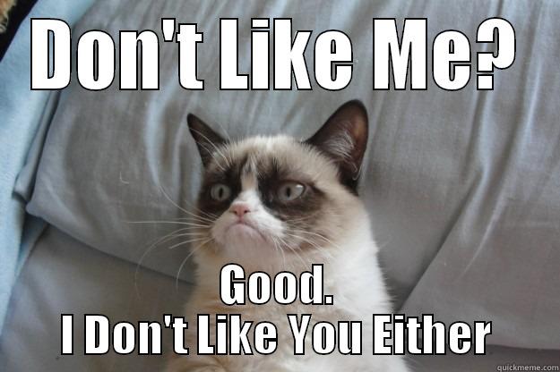 DON'T LIKE ME? GOOD. I DON'T LIKE YOU EITHER Grumpy Cat