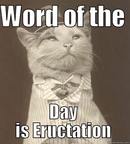 Word of the Day - WORD OF THE  DAY IS ERUCTATION Aristocat