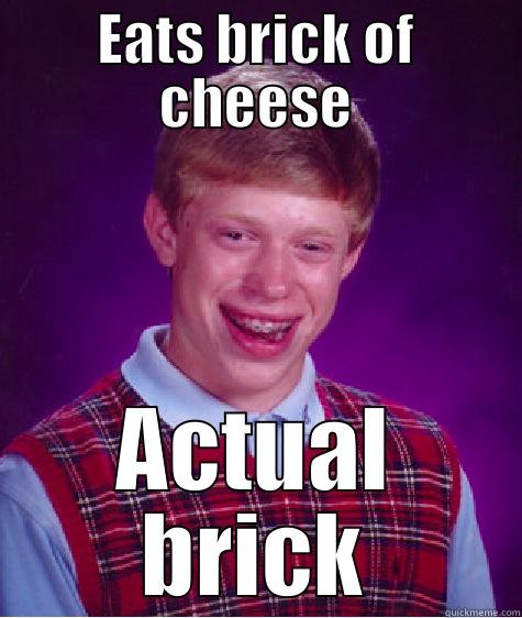 EATS BRICK OF CHEESE ACTUAL BRICK Bad Luck Brian