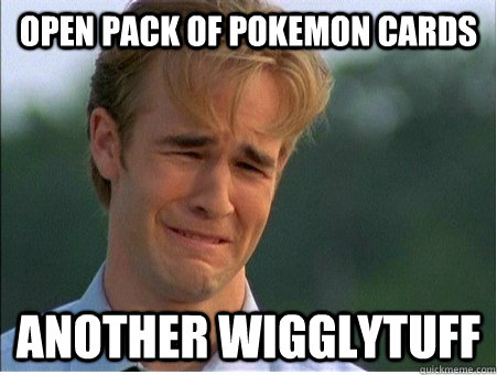 open pack of pokemon cards another wigglytuff  1990s Problems