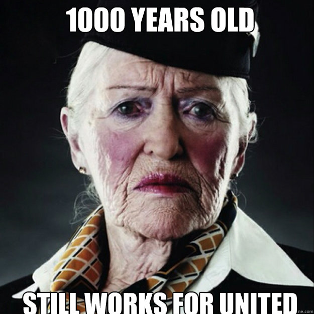 1000 Years OLD STILL WORKS FOR UNITED  Flight Attendant