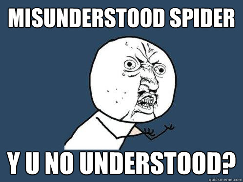 MISUNDERSTOOD SPIDER Y U NO UNDERSTOOD?  Y U No