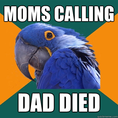 MOMS CALLING DAD DIED  Paranoid Parrot