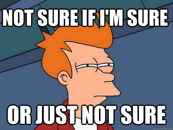 Not sure if I'm sure Or just not sure  Futurama Fry