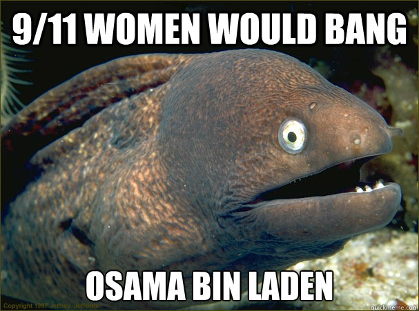 9/11 women would bang Osama Bin Laden Caption 3 goes here  Bad Joke Eel