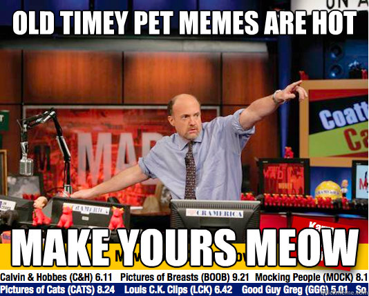 Old timey pet memes are hot Make yours meow - Old timey pet memes are hot Make yours meow  Mad Karma with Jim Cramer