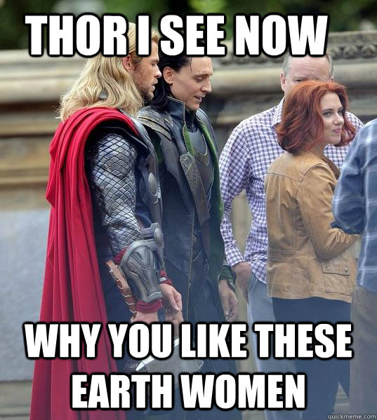 Thor I See Now Why You Like These Earth Women  thor loki