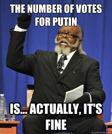The number of votes for putin  is... actually, it's fine  The Rent Is Too Damn High