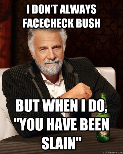 I don't always facecheck bush but when I do, 