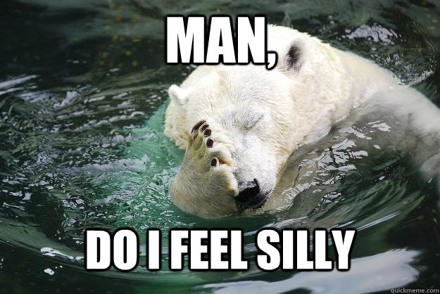 Man, do i feel silly  - Man, do i feel silly   Embarrassed Polar Bear