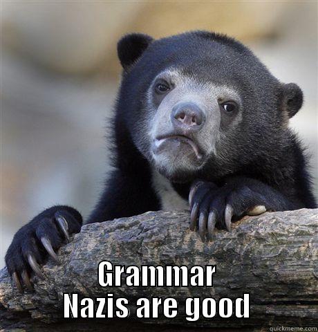  GRAMMAR NAZIS ARE GOOD Confession Bear