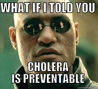 WHAT IF I TOLD YOU  CHOLERA IS PREVENTABLE Matrix Morpheus