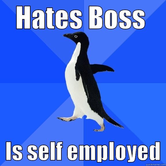 HATES BOSS   IS SELF EMPLOYED Socially Awkward Penguin