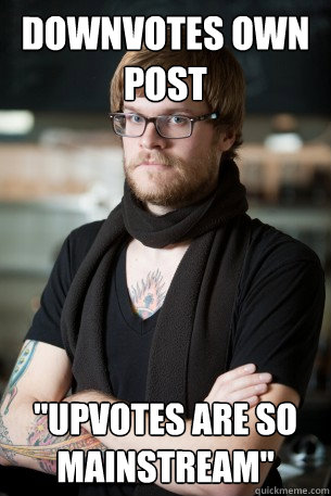 downvotes own post 