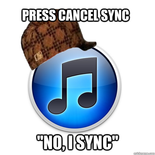 Press cancel sync 