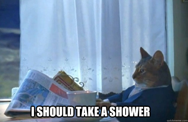 I should take a shower  Sophisticated Cat