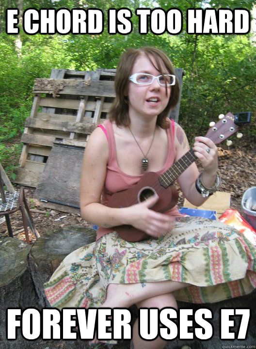 E chord is too hard forever uses e7 - E chord is too hard forever uses e7  Ukulele Girl