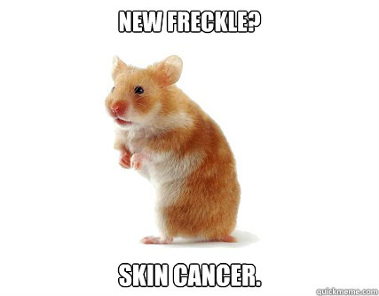 New freckle? Skin Cancer. - New freckle? Skin Cancer.  Hypochondriac Hamster