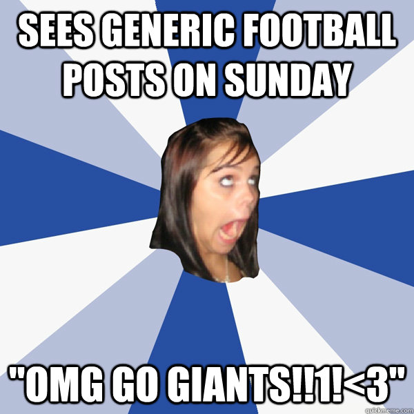 sees generic football posts on sunday 