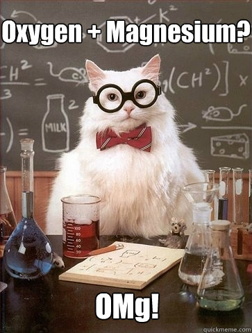 Oxygen + Magnesium? OMg!  Chemistry Cat