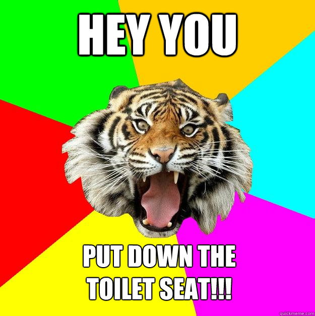 hey you Put down the 
toilet seat!!!  Time of the Month Tiger