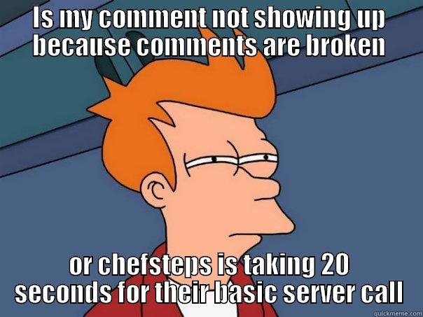 asfd asdfsafdsd fewr qwer - IS MY COMMENT NOT SHOWING UP BECAUSE COMMENTS ARE BROKEN OR CHEFSTEPS IS TAKING 20 SECONDS FOR THEIR BASIC SERVER CALL Futurama Fry