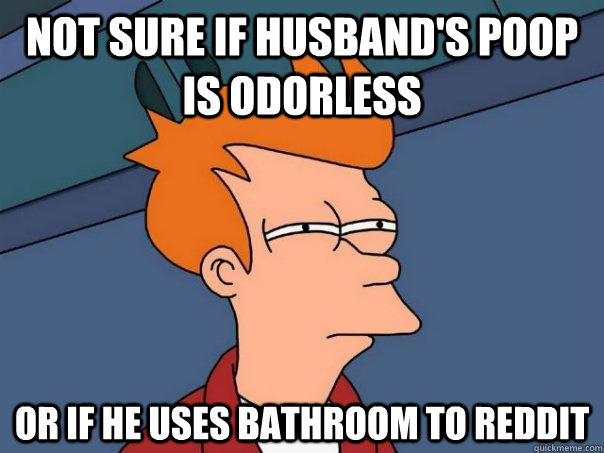 Not sure if husband's poop is odorless Or if he uses bathroom to reddit - Not sure if husband's poop is odorless Or if he uses bathroom to reddit  Futurama Fry