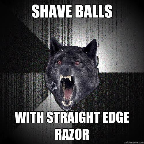 Shave balls with straight edge razor  insanitywolf