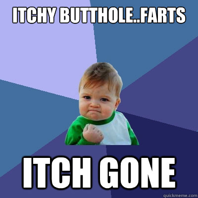 itchy butthole..farts itch gone  Success Kid