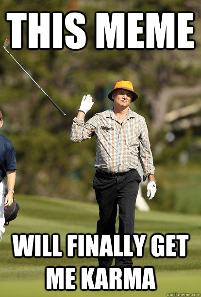 this meme will finally get me karma  Bill Murray